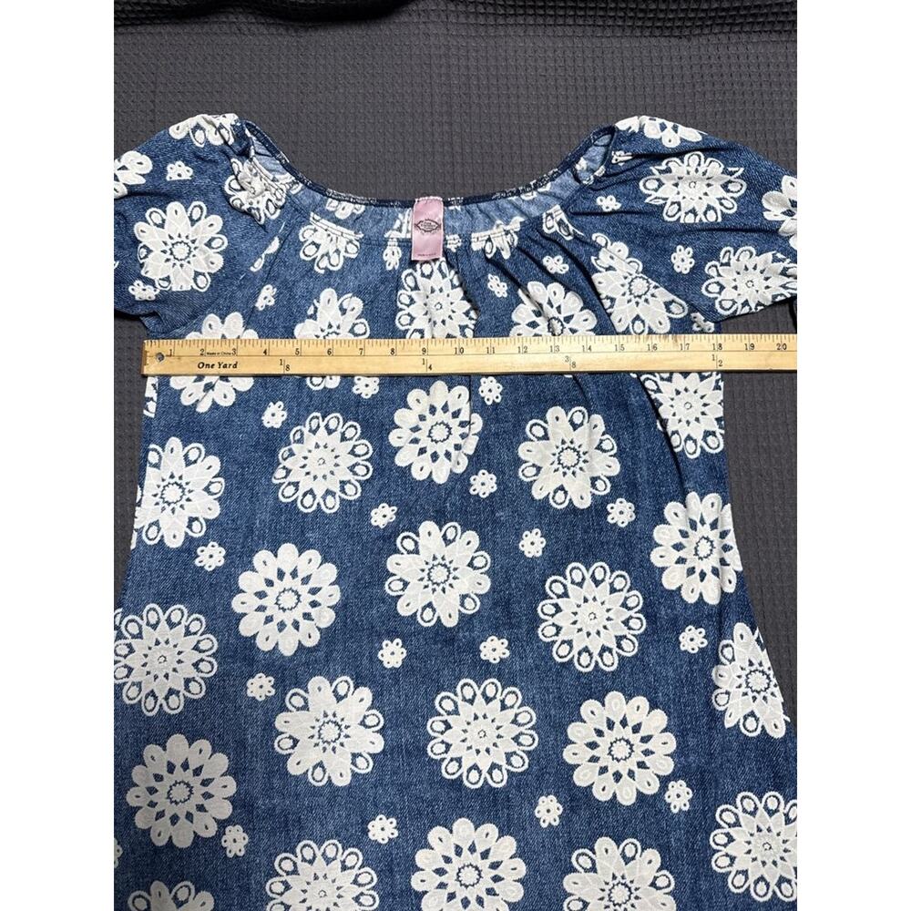 Pink Coconut Blue Floral Lace Hem Dress - Picture 6 of 8